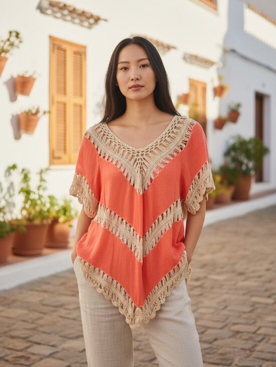 Umgee Tops - Umgee Crochet Trim Tunic Top